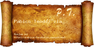 Pabics Teodózia névjegykártya